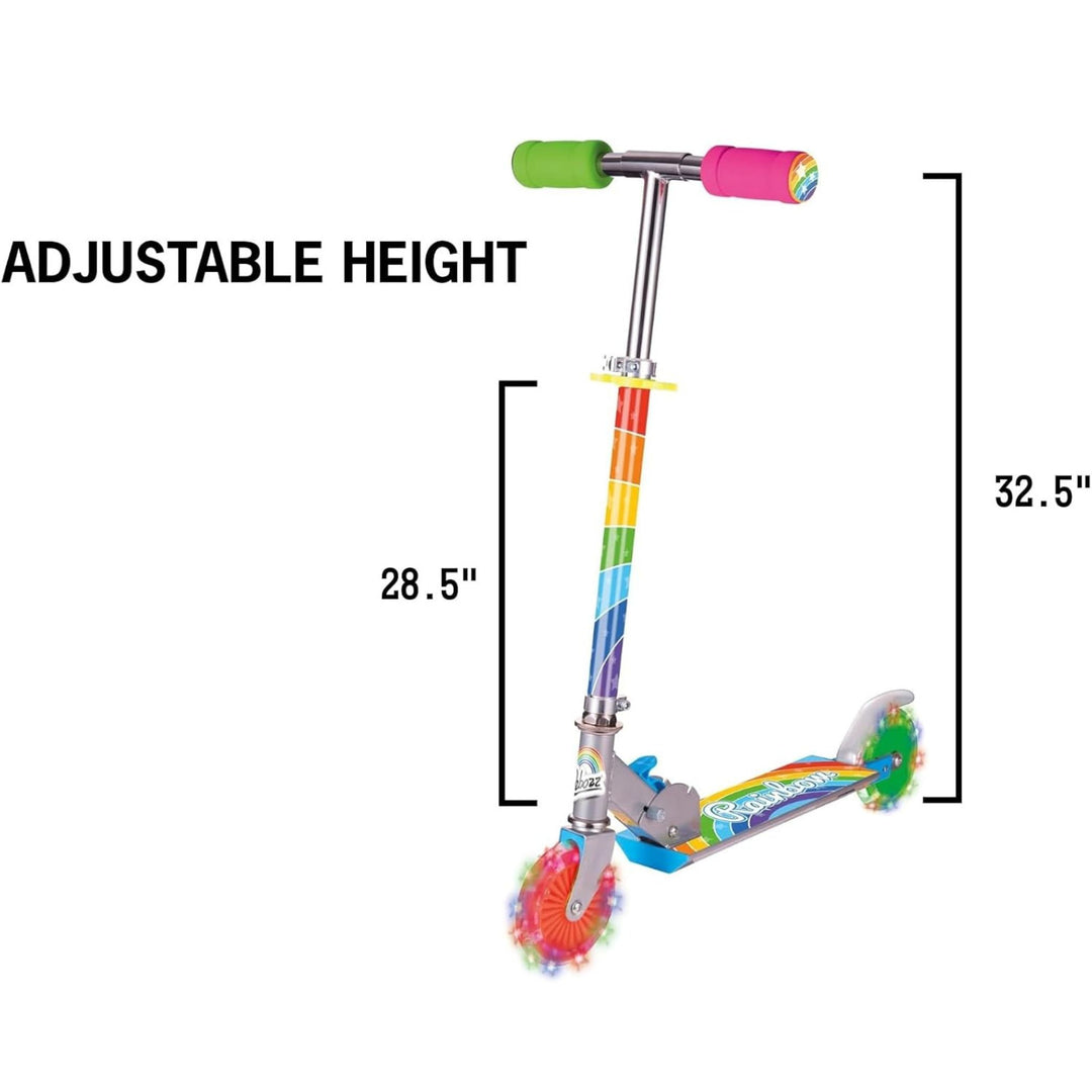 Ozbozz Rainbow Scooter Flashing Wheels Foldable