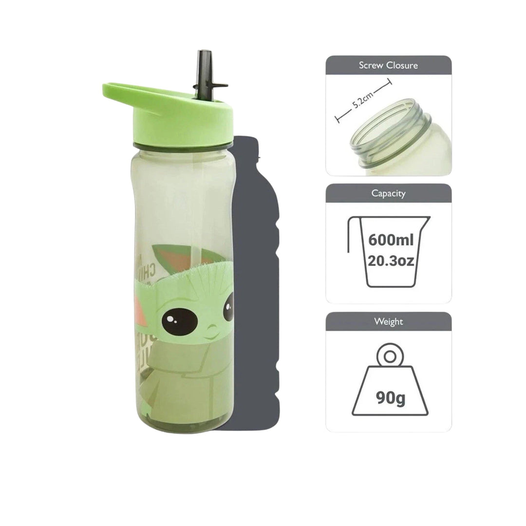 Grogu Baby Yoda Water Bottle 600ml Flip Lid Kids