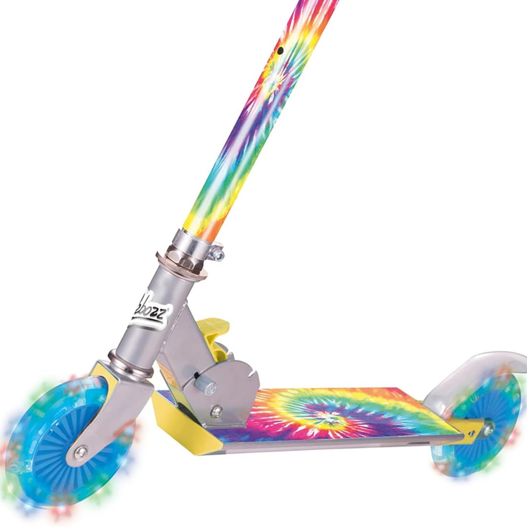 Ozbozz Tie Dye Scooter Flashing Wheels Rainbow Age 5+