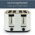 Load image into Gallery viewer, KitchenPerfected 4 Slice Wide Slot Toaster Cream