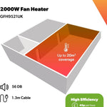 Load image into Gallery viewer, Geepas Portable Fan Heater 2000W 2 Heat Settings