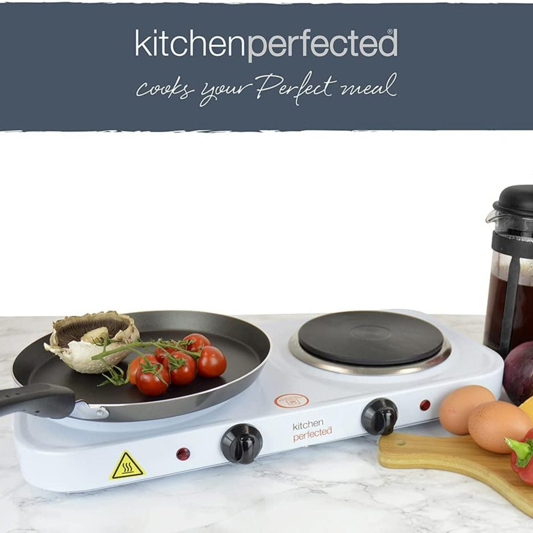 Kitchen Perfected Double Hot Plate 2000W White