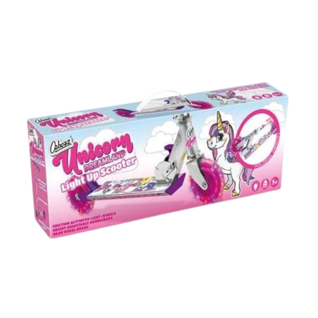 Ozbozz Unicorn Scooter Light Up Wheels Pink Purple