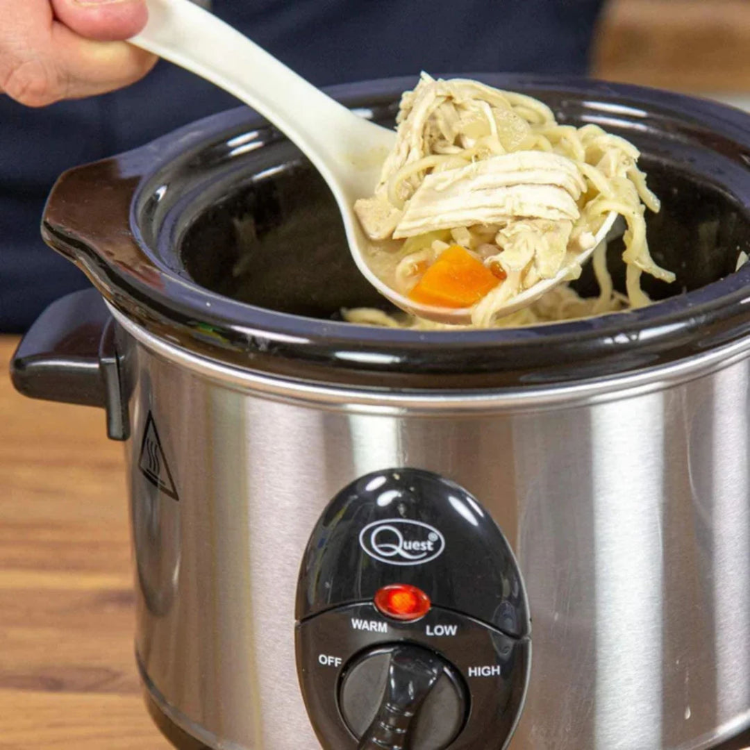 Quest 1.5L Compact Slow Cooker Stainless Steel