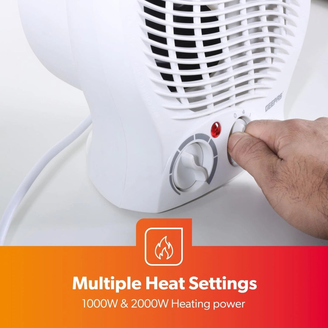 Geepas Portable Fan Heater 2000W 2 Heat Settings
