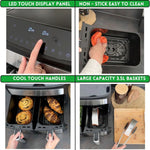 Load image into Gallery viewer, Domestic King 7L Dual Basket Digital Air Fryer 2400W