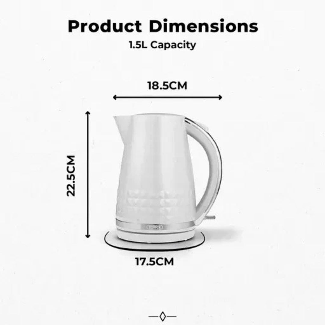 Tower Solitaire Kettle 1.5L 3kW White Chrome