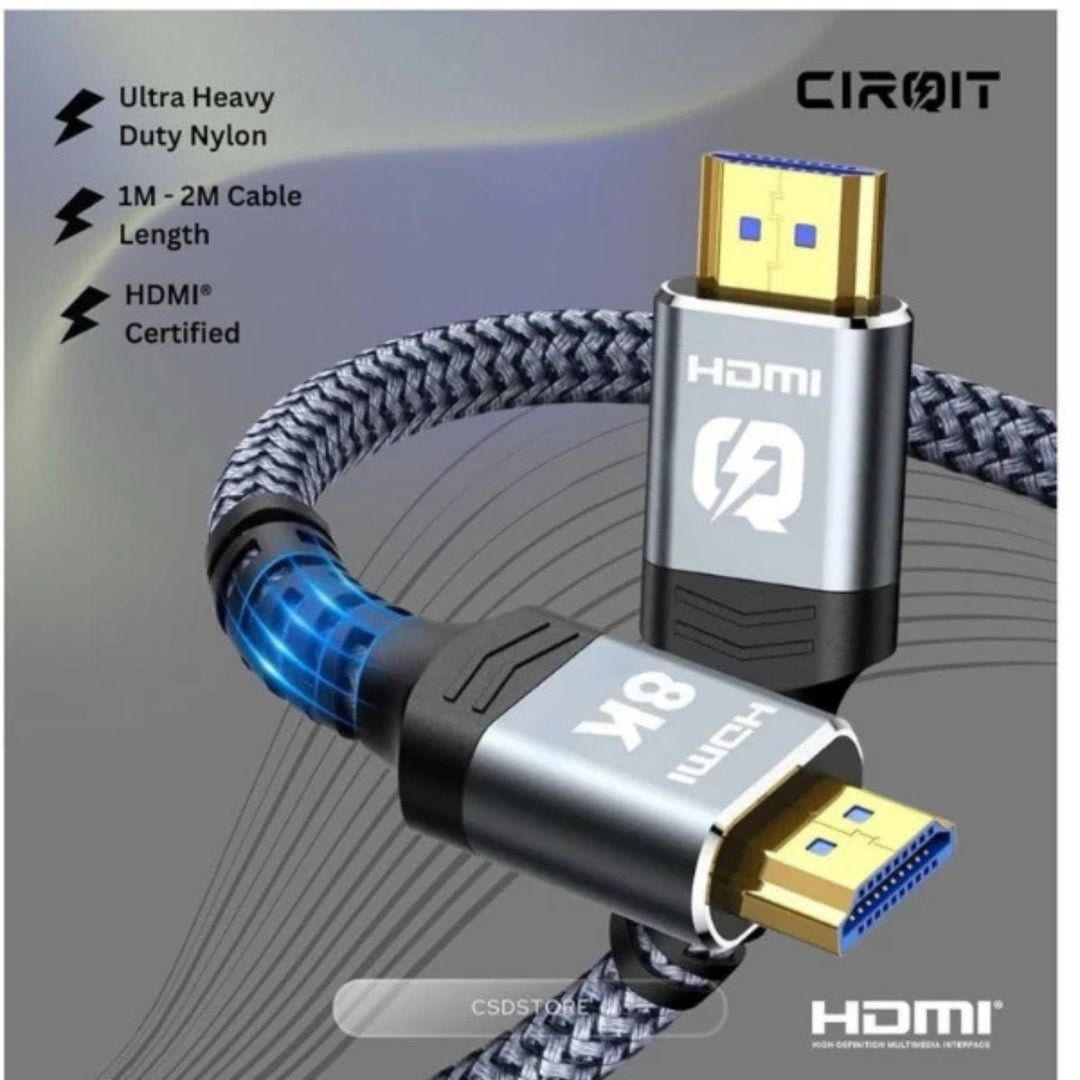CIRQIT HDMI 2.1 Cable 2m 8K 48Gbps Nylon Braided