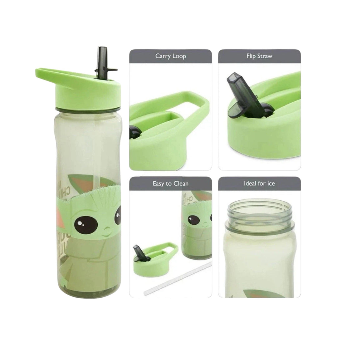 Grogu Baby Yoda Water Bottle 600ml Flip Lid Kids