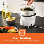 Load image into Gallery viewer, Geepas Rice Cooker Steamer 0.6L Keep Warm White
