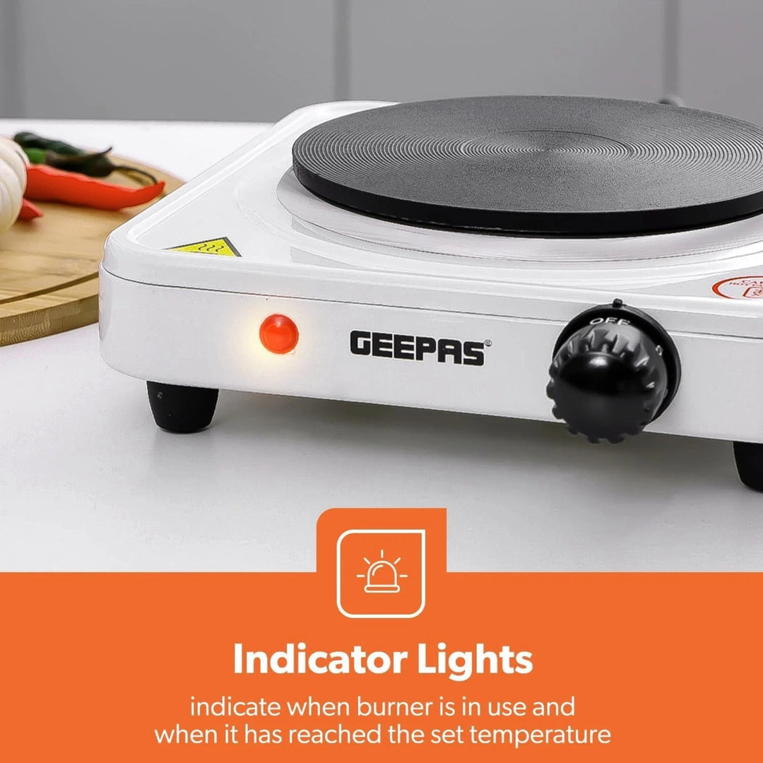 Geepas Single Electric Hot Plate 1000W White