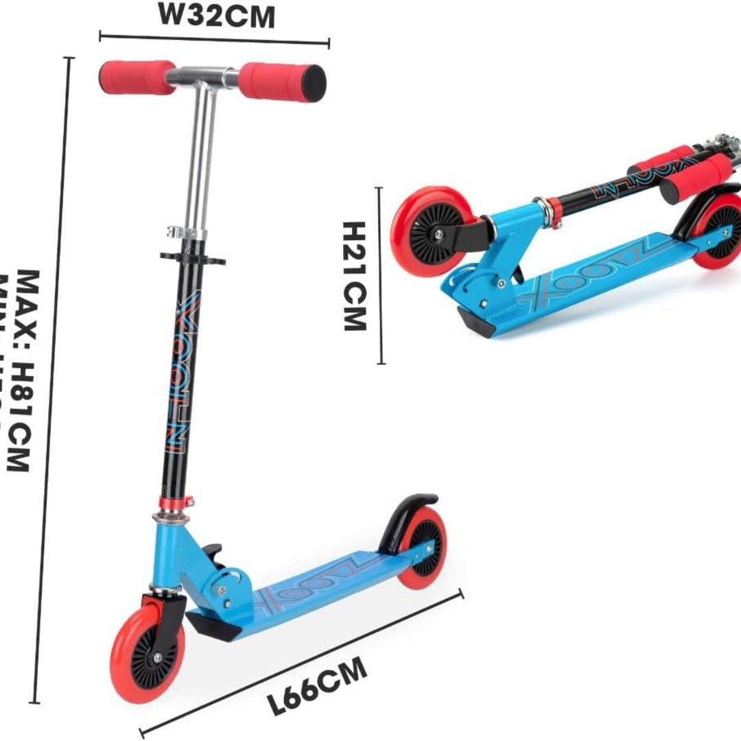 Xootz Kids Folding Kick Scooter Adjustable Blue