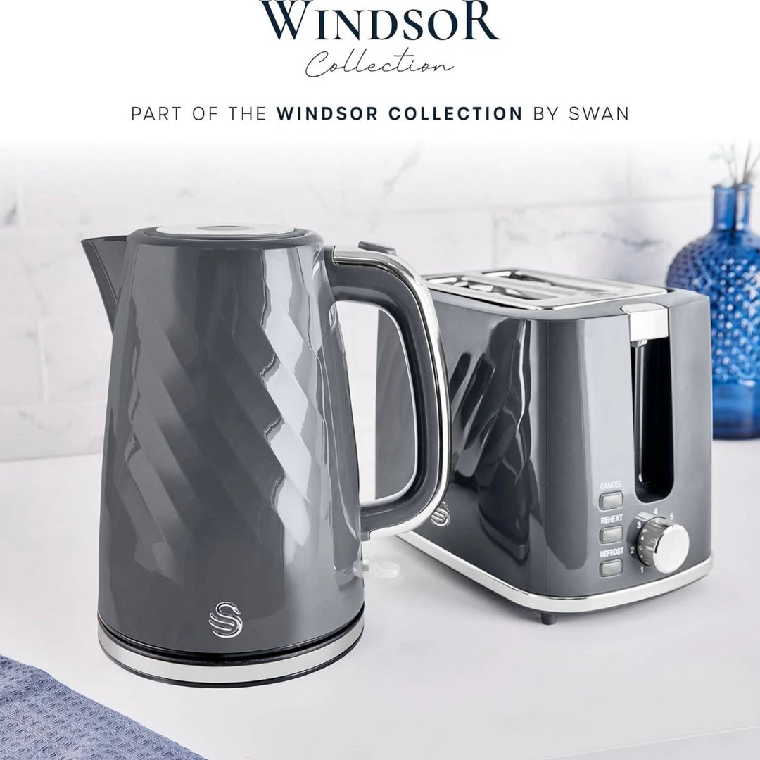 Swan Windsor 2 Slice Toaster 900W 7 Settings Grey