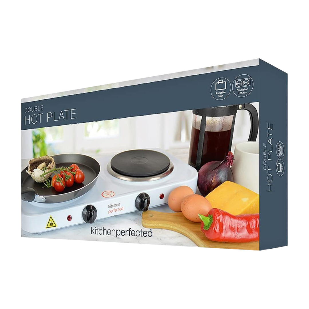 Kitchen Perfected Double Hot Plate 2000W White