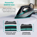Load image into Gallery viewer, Tower CeraGlide Steam Iron 3100W Black Teal