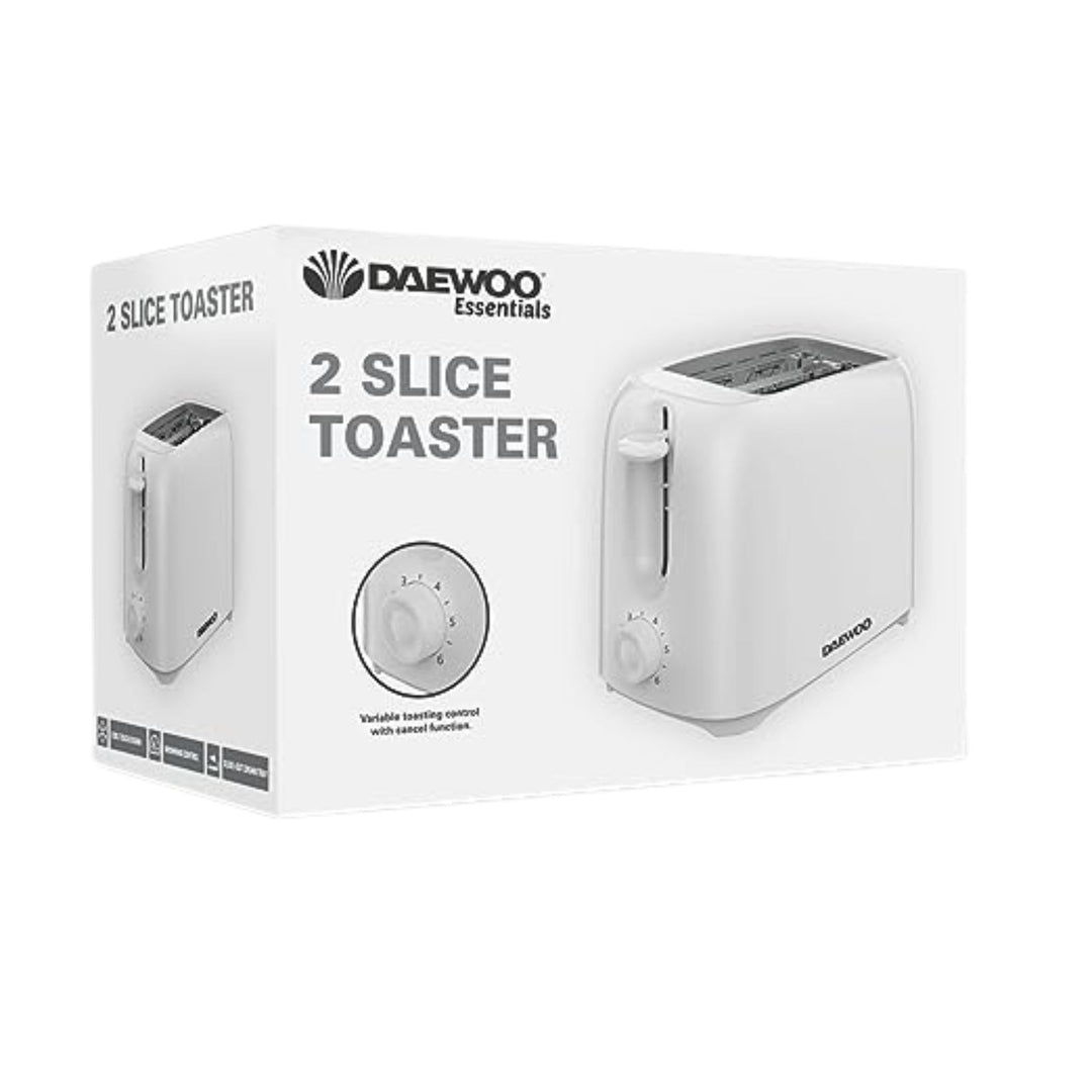 Daewoo 2 Slice Compact Toaster White