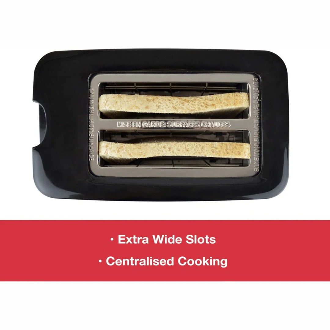 Kitchen Perfected 2 Slice Wide Slot Toaster Black