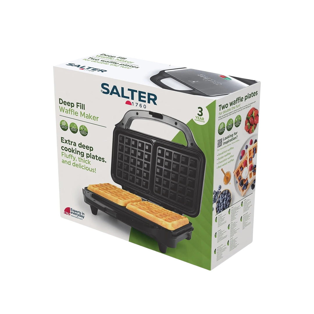Salter Double Waffle Maker 900W Non Stick
