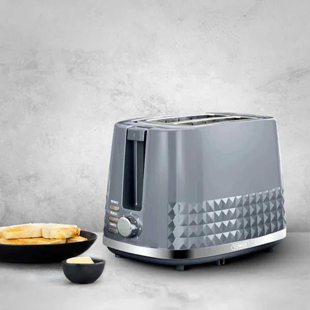 Tower Solitaire 2 Slice Toaster 850W Grey