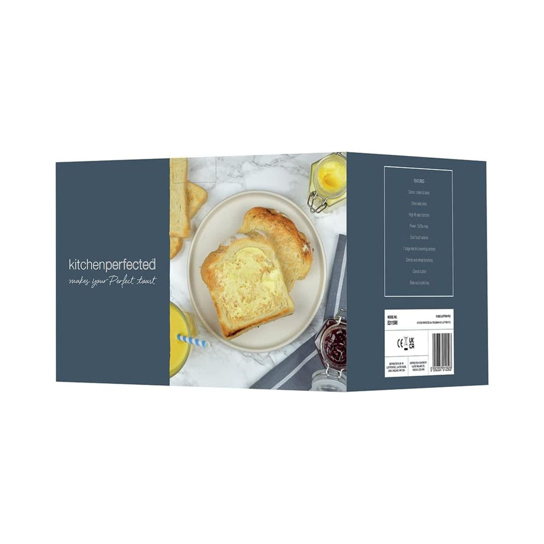 KitchenPerfected 4 Slice Wide Slot Toaster Cream