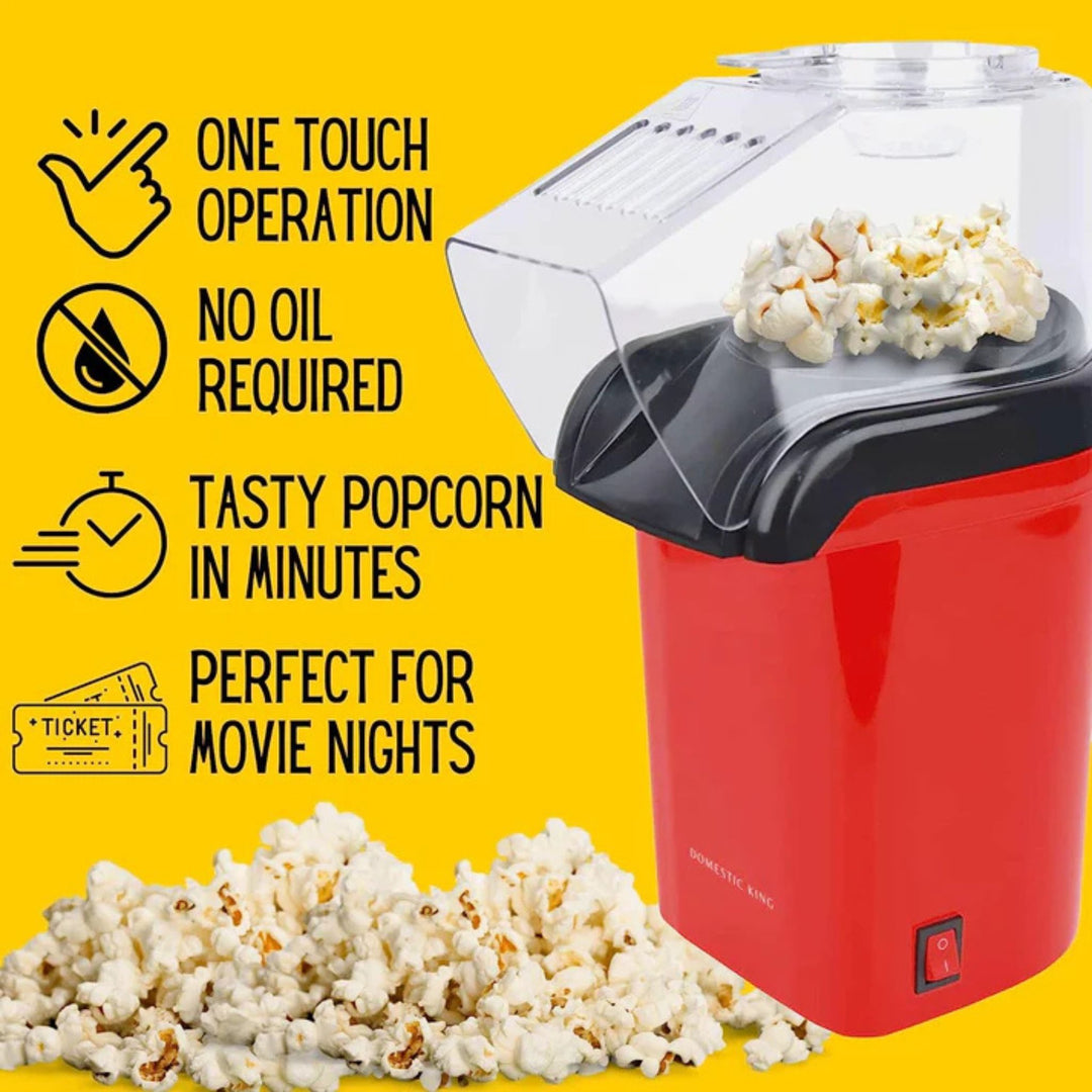 Domestic King 1200W Hot Air Popcorn Maker Black