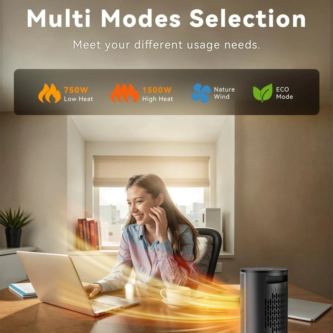 PALINTH Ceramic Space Heater 1500W 4 Modes Timer