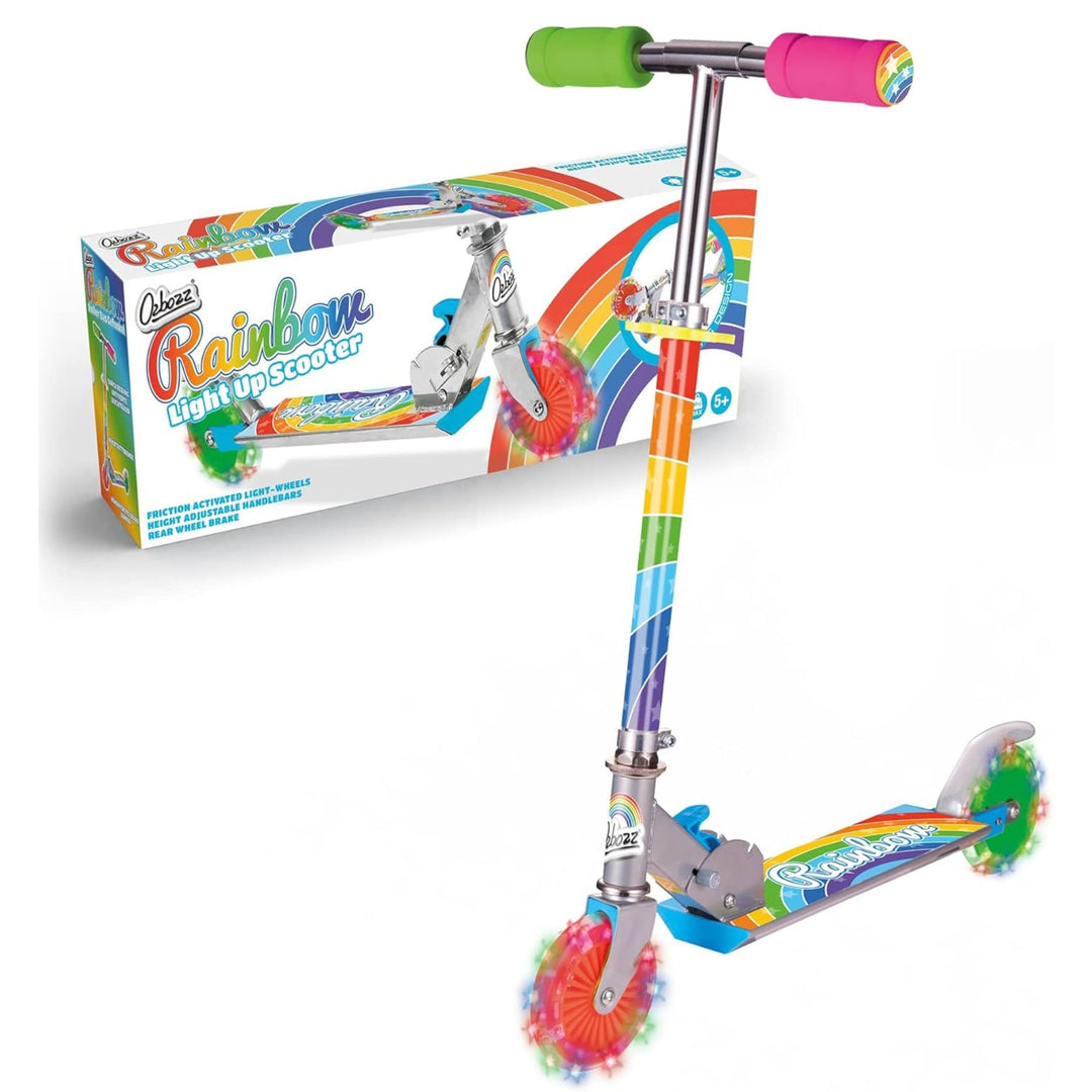 Ozbozz Rainbow Scooter Flashing Wheels Foldable