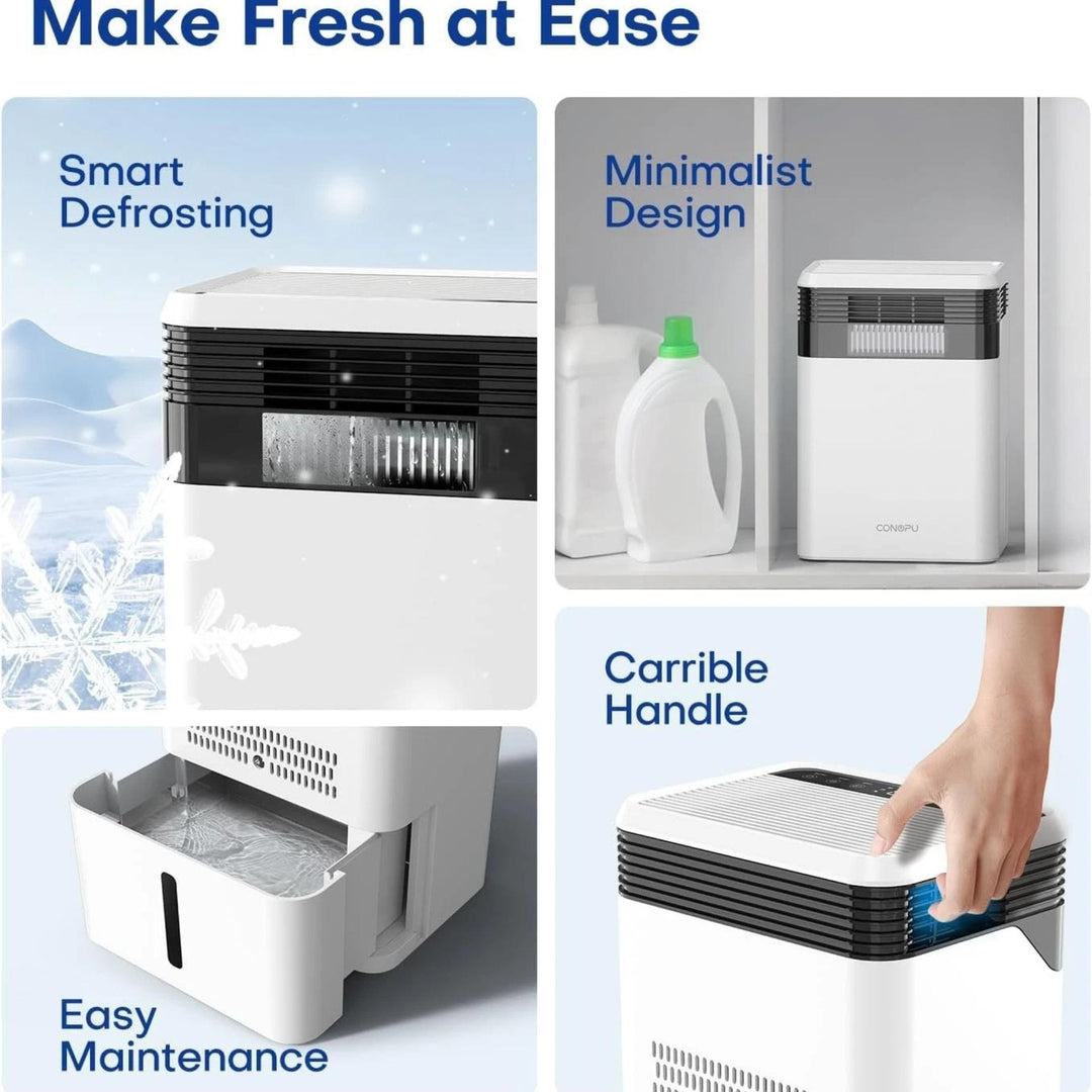 CONOPU Dehumidifier 3000ml Quiet 33dB Timer