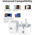Load image into Gallery viewer, Speedy 45W GaN Fast Charger Dual USB-C PD UK Plug