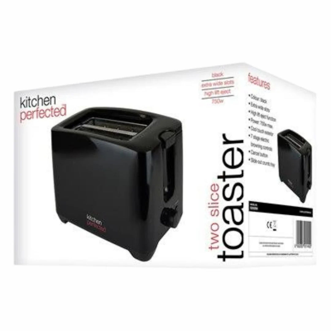 Kitchen Perfected 2 Slice Wide Slot Toaster Black