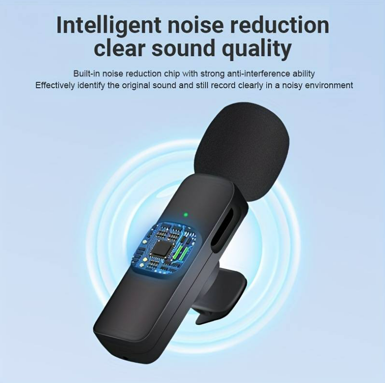 K9 Wireless Microphone 2.4GHz Plug Play Noise Cancel
