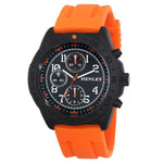 Load image into Gallery viewer, Henley Mens Black &amp; Orange Sports Silicone Watch