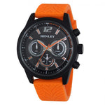 Load image into Gallery viewer, Henley Mens Large Black &amp; Orange Sports Tyre Watch