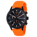 Load image into Gallery viewer, Henley Mens Sports Watch Black Dial Orange Strap