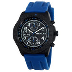 Load image into Gallery viewer, Henley Mens Black &amp; Blue Sports Silicone Watch