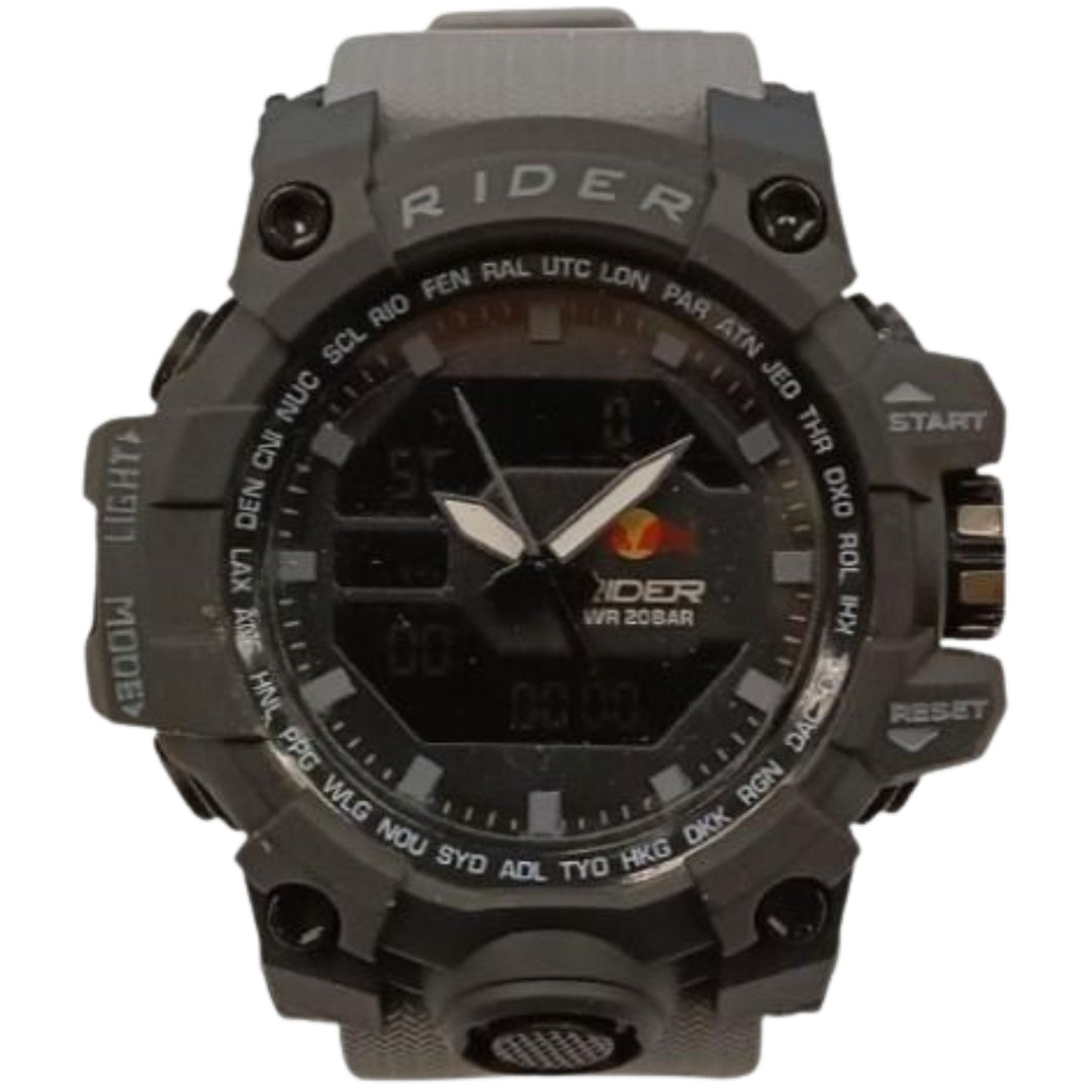 Rider Mens Digital Sport Watch Grey Strap LED