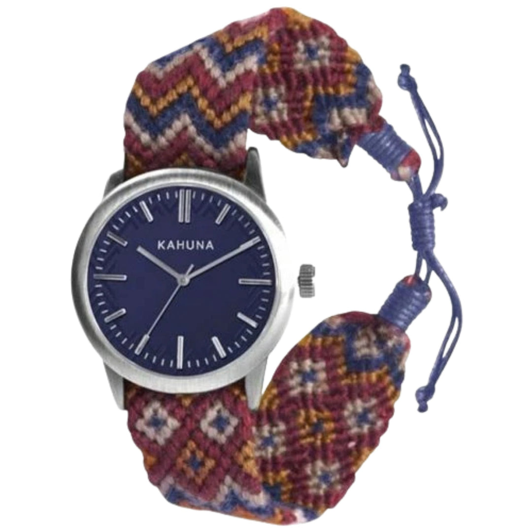 Kahuna Mens Brown Dial Blue Fabric Watch